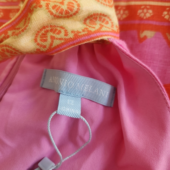 New! $189 Retail! Floral Pink and Orange Halter Dress..With Tags! - Picture 8 of 8